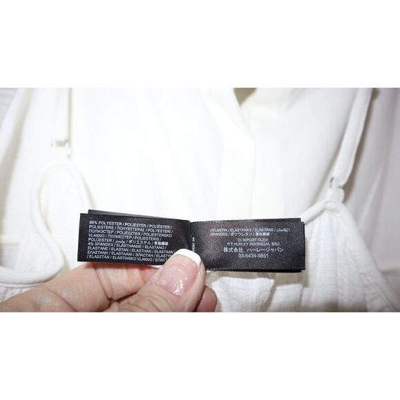 Hurley HC0084 Women Sz M Cream Solid Button Front Tiered Midi Cover Up Dress $50 - Picture 7 of 9